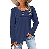 JomeDesign Womens Tops Long Sleeve Crew Neck Shirts Puff Sleeve Casual Tshirts