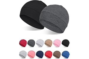 FocusCare 2Pcs/4Pcs 100% Bamboo Viscose Beanies for Men Women Helmet Liner Lightweight Sleeping Cap for Chemo Hair Loss