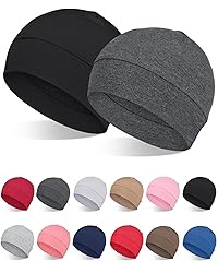 Beanies for Men Sleeping Cotton Skull Cap Black