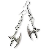 Gothic Vine Wrapped Executioner's Axe Medieval Renaissance Dangle Earrings