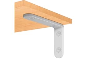 YIKOUJIS 4 Pcs Shelf Bracket,4 Inch White Floating Shelf Bracket Heavy Duty Meta Walll L Bracket for Floating Shelf Bracket - Wall Mounted Support for DIY with Screws