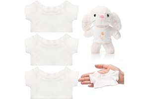 Litherr S 3 Pcs 6in Stuffed Animal Shirt Tiny 17cm Stuffed Doll Clothes Blank Plush Animal Tshirt Accessory Make Your Unique Stuffed Doll Outfit