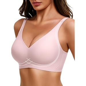 Avidlove Jelly Bras for Women No Underwire Seamless Push Up Bralettes Deep V Comfort Bra Full Coverage T Shirt Everyday Bras