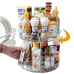 FIVOF Lazy Susan Round Plastic Clear Rotating