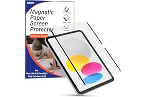Magnetic Paper Screen Protector for iPad 11th Gen (A16)2025/10th Gen 10.9-inch 2022, Anti-Glare, Detachable and Reusable, Bub