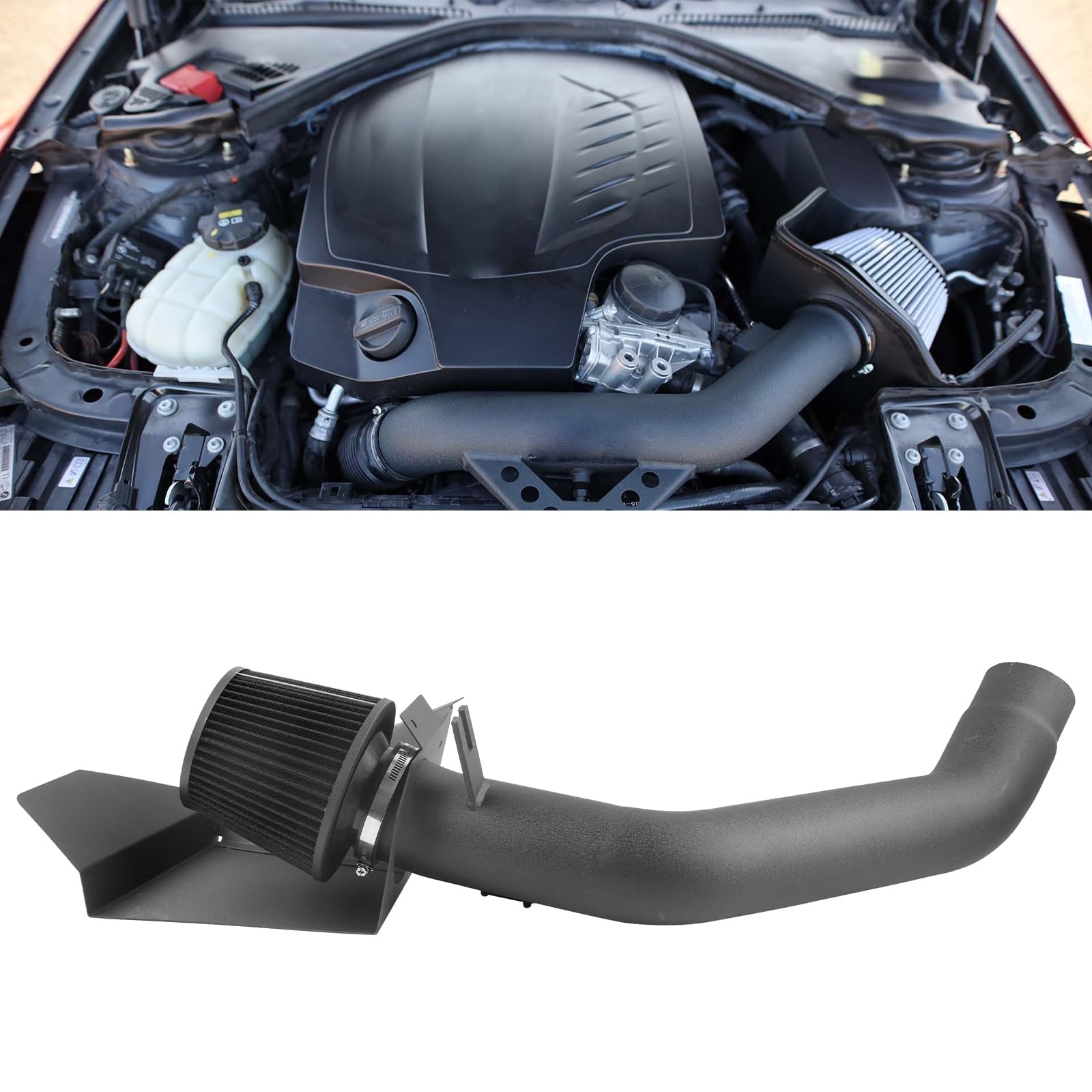 Photo 1 of Cold Air Intake Kit Fit for 2012-2016 BMW 335i 435i M2 M235i F22 F23 F30 F32 F33 F34 F87 3.0L, Heat-Resistant Aluminum Pipe, High-Flow Filter