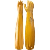 SHOWA 772 Fully-Coated Nitrile Chemical Resistant Gloves, Large, 12-Pack | Heavy duty chemical gloves for men and women. 26" length and elasticated border for full arm length protection. Rough grip.