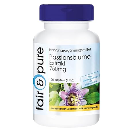 Extracto de Pasiflora 750mg – 120 cápsulas – artículo vegano – fabricado en Alemania