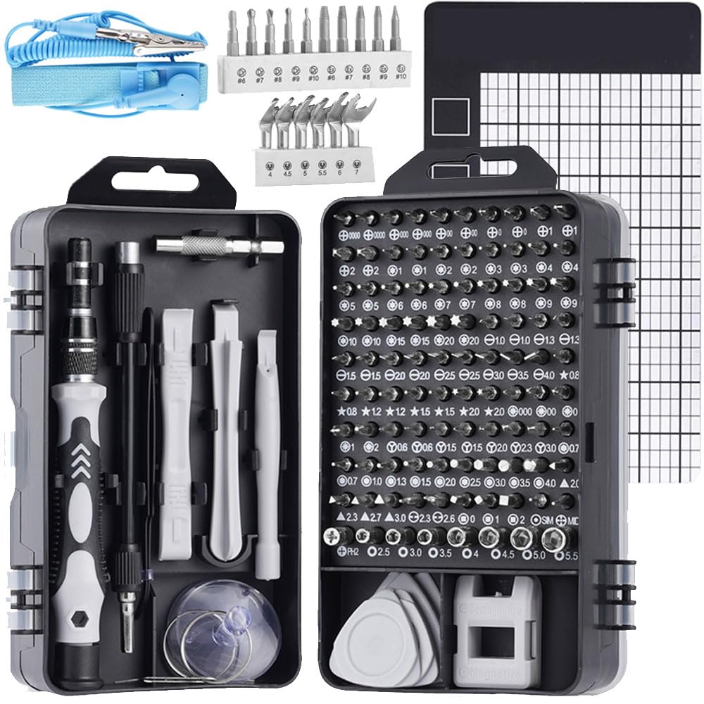SharkByte 139 in 1 Precision Mini Screwdrivers Set, Magnetic DIY Electronic Repair Tools Kit for iPhone Mobile Laptop PC Mac Watch Glasses Ring Xbox PS Console, Small Screwdriver Kit with Dr Ex Bits