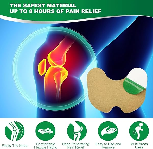 NISJEDP PAIN RELIEF PATCHES,48 PCS KNEE PAIN RELIEF, WORMWOOD RELIEVING 12 HOUR LONG LASTING RELIEF OF JOINT PAINS FOR KNEE, BACK, NECK, SHOULDER PAIN