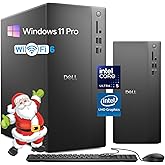 Dell Slim Tower Desktop Computer ECT1250, Intel 10-Core Ultra 5 225 (Up to 4.9GHz), Intel UHD Graphics, Windows 11 Pro, Wired Keyboard & Mouse, Wi-Fi 6, Bluetooth 5.4 (32GB DDR5 | 1TB SSD)