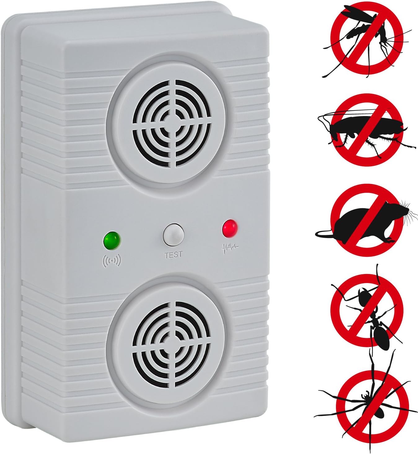NewRam 2XPOWER Mice, Rodent, Cockroach and Rat Repellent Ultrasonic Device, Get Rid of Pest, Humans & Pets Safe -Best Humane Electronic Pest Control for Home