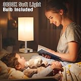 Aooshine Bedside Lamps Set of 2 with USB-C and USB-A Ports, 3-Way Dimmable view 3