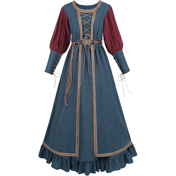 blue medieval peasant dress Blue medieval peasant costume – La Fiesta de Olivia main image 0