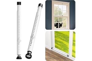 KEPLREND Sliding Door Lock Bar, 2 Pack Child Safety Window Locks for Up and Down Windows/Horizontal Sliding Windows, 17-50 inch Adjustable Window Security Bars from Inside for Apartment, Patio