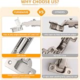 Furniware 10 Pack Soft Close Concealed Cabinet Hinge 35mm Cup 105° view 3