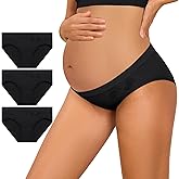 Y25D Maternity Underwear Cotton Blend Seamless Pregnancy Panties Under The Bump Postpartum Boyshort Underwear 3-Packs