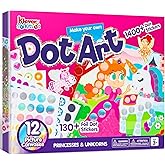 Klever Kits Dot Art Kit for Kids, No Mess Sticker for Kids 3-7, Craft Kits, DIY Creative Activity, Travel Toy, Birthday Presents for Boys Girls (Unicorns &amp; Princess)