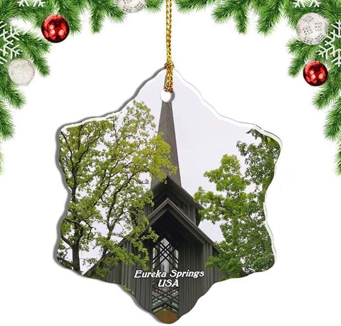 Weekino USA America Eureka Springs Thorncrown Chapel Christmas Ornament Travel Souvenir Tree Hanging Pendant