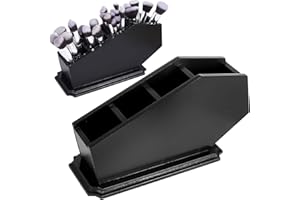 CEFRECO Coffin Brush Holder - Gothic Wooden Makeup Organizer for Vanity - Spooky Halloween Decor for Bathroom, Living Room or Bedroom - Witchy Gifts for Women -Black - 11x6x4 Inches