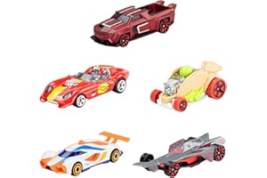 Hot Wheels Toy Cars, Set of 5 1:64 Scale Die-Cast Cars Featured in The Kids Animated Netflix Series Let’s Race