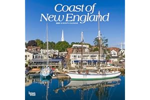 Coast of New England | 2024 12 x 24 Inch Monthly Square Wall Calendar | BrownTrout | USA United States of America Scenic Nature Ocean Sea Coast