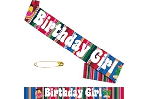 SKJIAYEE Mexican Birthday Girl Sash, Funny Birthday Sash for Women Birthday Party Decorations, HBD, Disco Bday, 10th, Official Teenager, Sweet 16, 18th, Finally 21, Cute Mexican Bday Supplies Favors