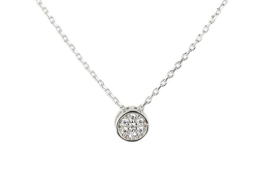 AIS Jewellery Kette Halskette Damen Liat mit Anhänger Silber 925 Zirkonia 45 cm …