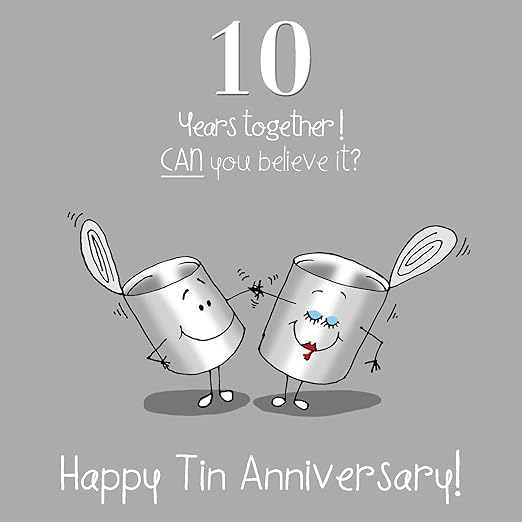 Fax Potato 10th Wedding Anniversary Greetings Card Tin Anniversary Amazon Co Uk Kitchen Home