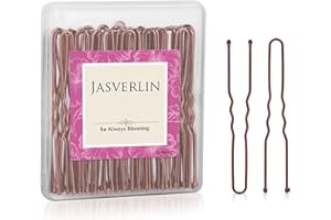 JASVERLIN U Shaped Bobby Pins Brown, Hair Bun Pins for Women Thick Thin Hair Styling Metal Updo Ballet Dance Accessories 2.4 