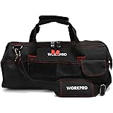 WORKPRO Close Top Storage Tool Bag, 18", Black/Red, W081023A,Black&Red