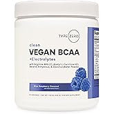 Type Zero Ultra Clean Vegan BCAA Powder + Electrolytes (Blue Raspberry | 6G) 2:1:1 Sugar-Free/No Sucralose BCAAs Amino Acids Supplement - BCAA Vegan Amino Acids After Workout Drink, 30 Servings
