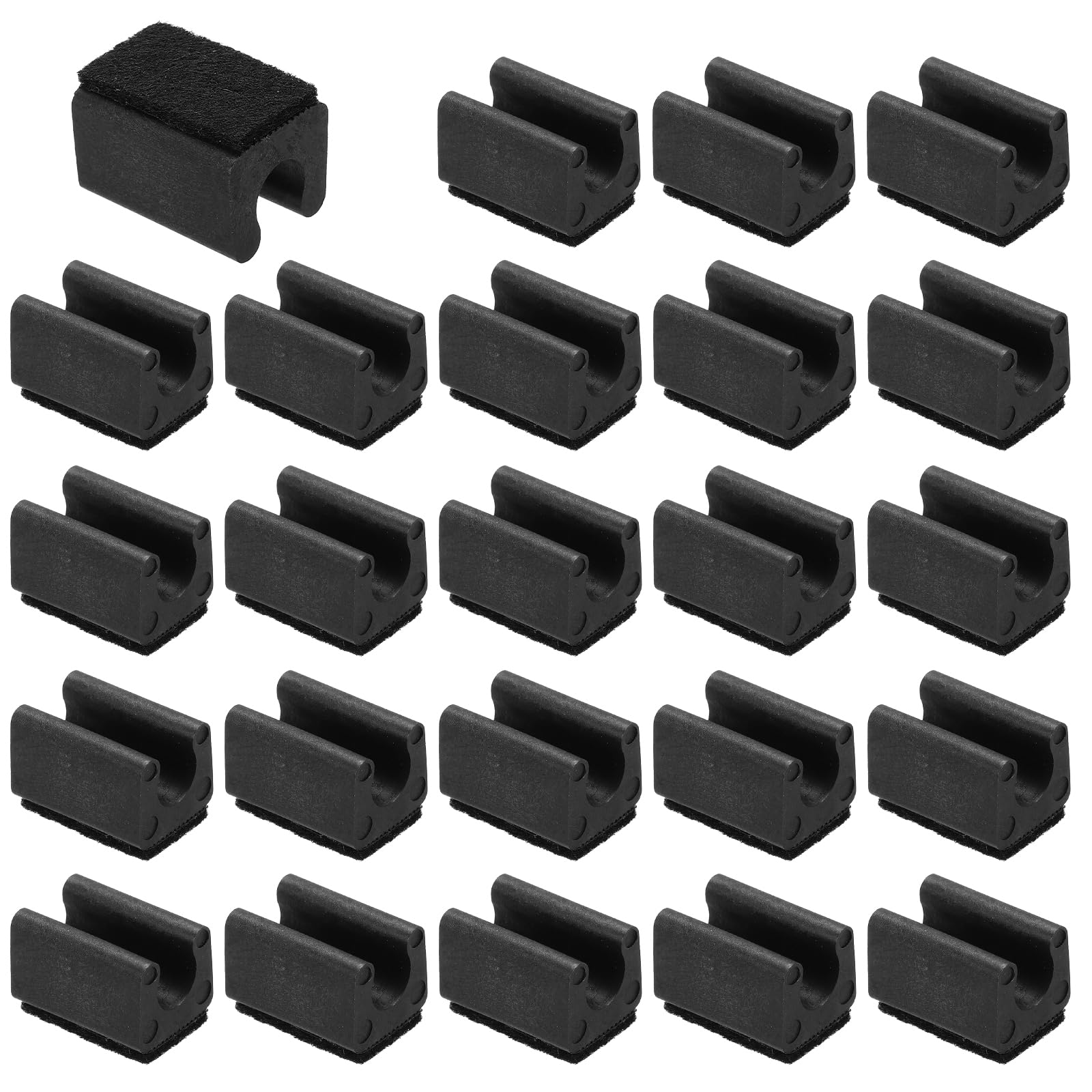 Photo 1 of PATIKIL 24pcs Rectangle Chair Leg Cover with Felt Pad, 10mm Slide Smoothly No Scratches No Noise Furniture Feet Hardwood Protectors Tips Floor Glides Tubing Caps for Office,Black Black