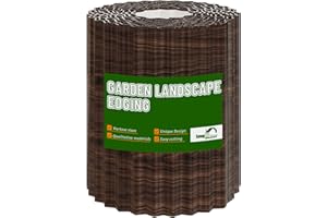 SnugNiture Corrugated Metal Garden Edging,8" x 20' Landscape Edging Border,Sturdy Metal Lawn Edging for Landscaping, Garden,Flower Bed and Yard