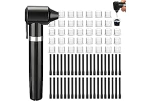 Tattoo Ink Mixer Machine Set - 100Pcs Yugui Ink Mixing Sticks and 100Pcs Tattoo Ink Cups Pigment Mixer Agitator Sticks Black Electric Color Tattoo Mixer Machine for Makeup Eyebrow Color