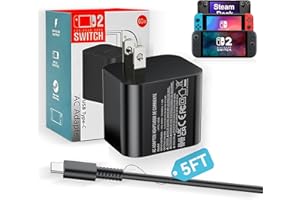 BESCLOSE 60w Charger for Nintendo Switch 2 Charger 20V 3A Power AC Adapter Fast Charging with 5FT USB C Cord Cable for Switch, Lite, OLED, Steam Deck - Support TV Mode