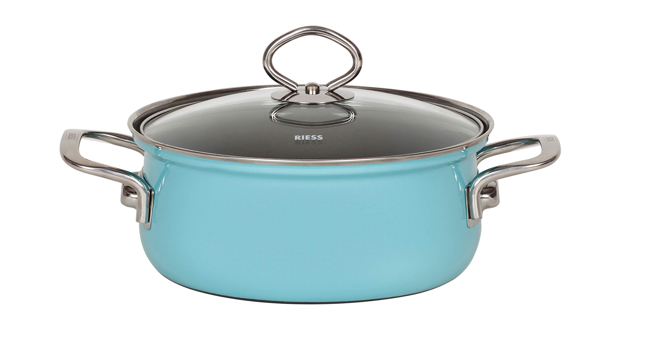 Riess Nouvelle - Kristallblau Casserole with Glass Lid 16 cm, Diameter- /1 Litre Sky Blue