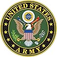 Army Seal Logo U.S. Army Emblem Military 10" Round Vinyl Decal Sticker for Cars Trucks Laptops etc...(Red White and Blue) (10 Inch Full Color)