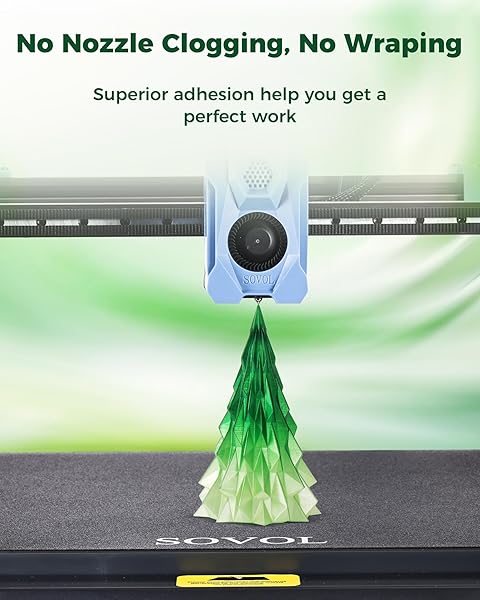 SOVOL 3D PRINTER PETG FILAMENT 1.75MM, GRADIENT MULTICOLORS FILAMENTS MATERIAL, 1KG (2.2LBS), DIMENSIONAL ACCURACY +/- 0.03 MM, FIT MOST FDM PRINTER, GREEN
