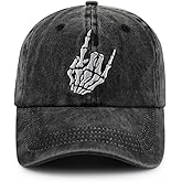Skeleton Hand Hat for Men Women, Funny Adjustable Cottom Embroidered Skull Finger Baseball Cap