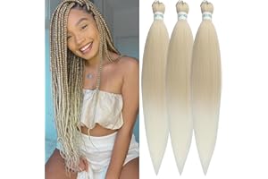Leticia Blonde White Braiding Hair Prestretched Human Hair Kanekalon Braiding Hair
