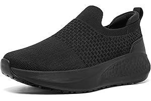 SHULOOK Non Slip Work Shoes for Women Slip Resistant Sneakers Mesh Slip On Food Service Shoes Chef Kitchen Restaurant Lightweight Comfortable Sock Shoes