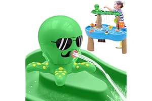 Infowush Octopus Water Table Pump, Battery Powered Water Pump for Water Table 3 Hours Non-Stop Fun Summer Outdoor Water Toys Outside Water Play Table Accessories for Toddlers Kids（Green）