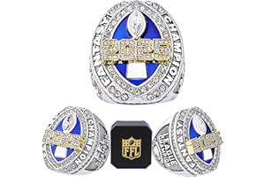 noblehead 2025 Fantasy Football Championship Ring | Heavy FFL Champion Trophy Ring | Gold Silver Tone Plated Award Trophy for Fantasy Football League Winner
