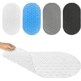Vive Oval Bathtub Mat - Nonslip Shower Floor Pad - Non-Slip and Non-Skid for Bath Tub with Strong Rubber Suction Cup Grip - for Baby, Elderly, Kids, Bathroom (Gray)