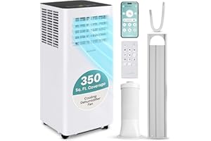 SereneLife Portable Air Conditioner– 8,000 BTU 3-in-1 AC Unit with Cooling, Dehumidifier & Fan –w/ Remote Control, Window Mou
