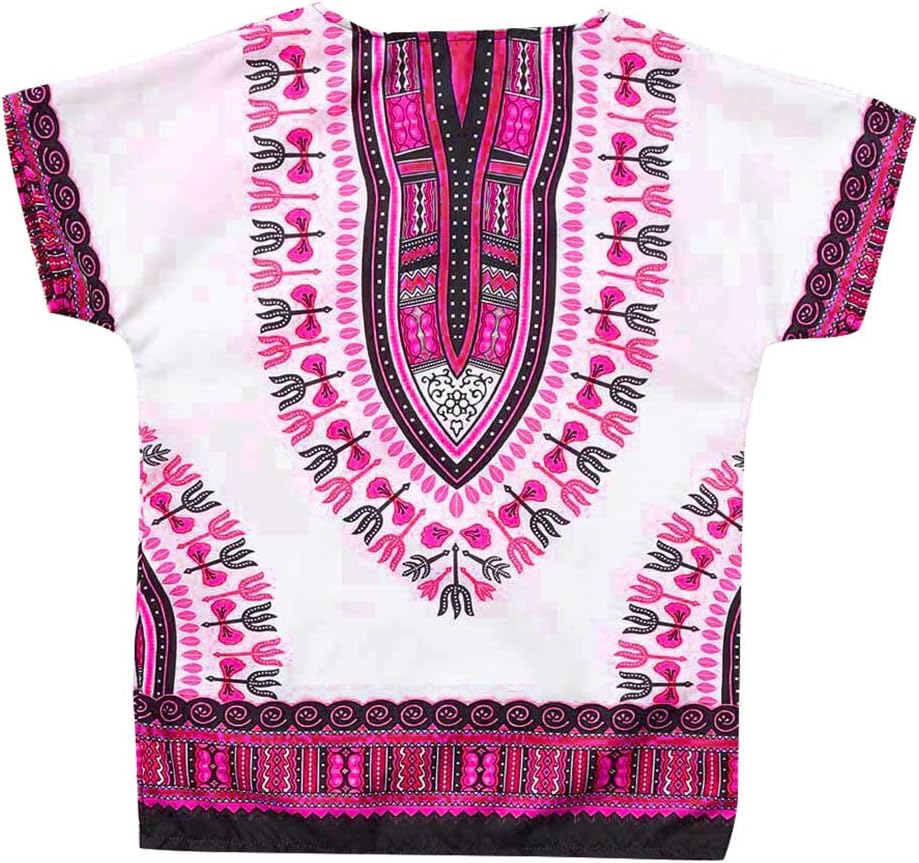 Zerototens Kids T-Shirt,0-7 Years Old Children Baby Boys Girls Baggy Bright African Dashiki Short Sleeve Baggy T Shirt Tee Tops Beachwear Outfit
