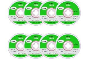DaFuRui Solder Wick，8 Pack No-Clean Soldering Wick Braid Desoldering Wick Braid With Flux(0.59"/1.5mm Width, 5Ft/1.5m Length)
