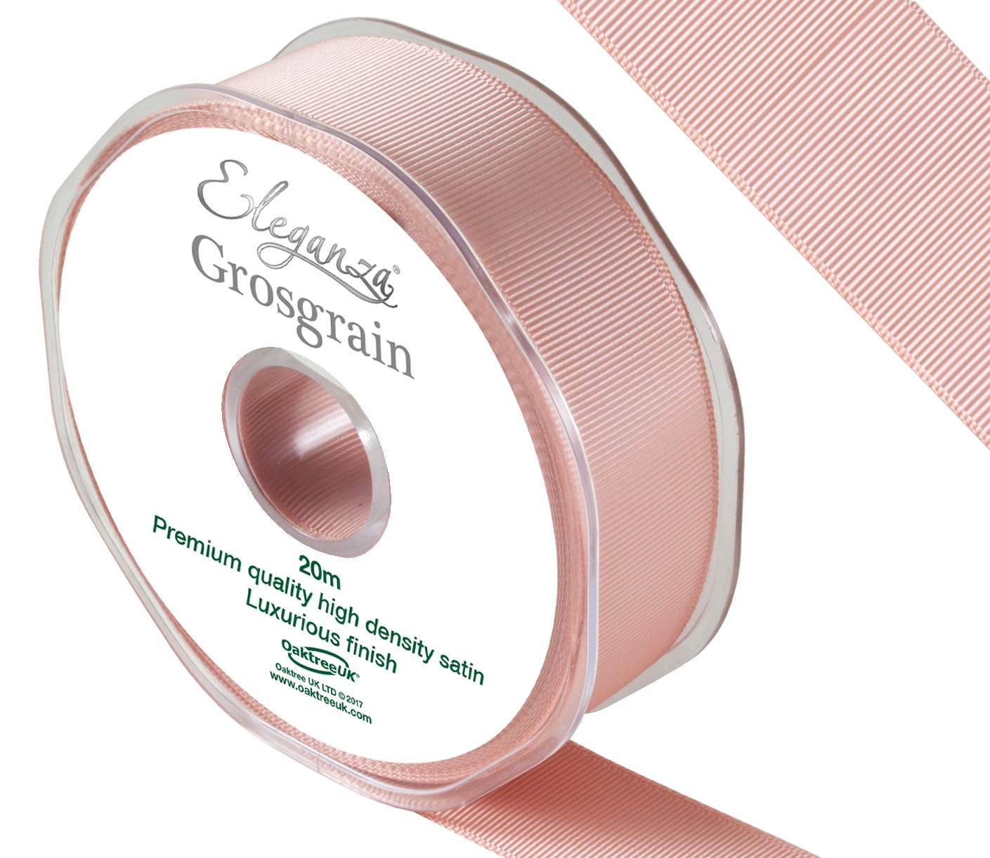 ELEGANZA Premium Quality Grosgrain Ribbon, Satin, Rose Gold, 11 x 11 x 3 cm