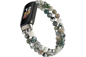 Wongeto Compatible with Fitbit Luxe Bands,Fashion Handmade Elastic Stretch Pearl Bracelet Women Replacement Strap for Fitbit Luxe accssorises